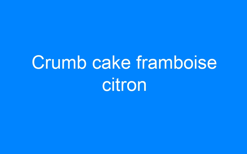 You are currently viewing Crumb cake framboise citron