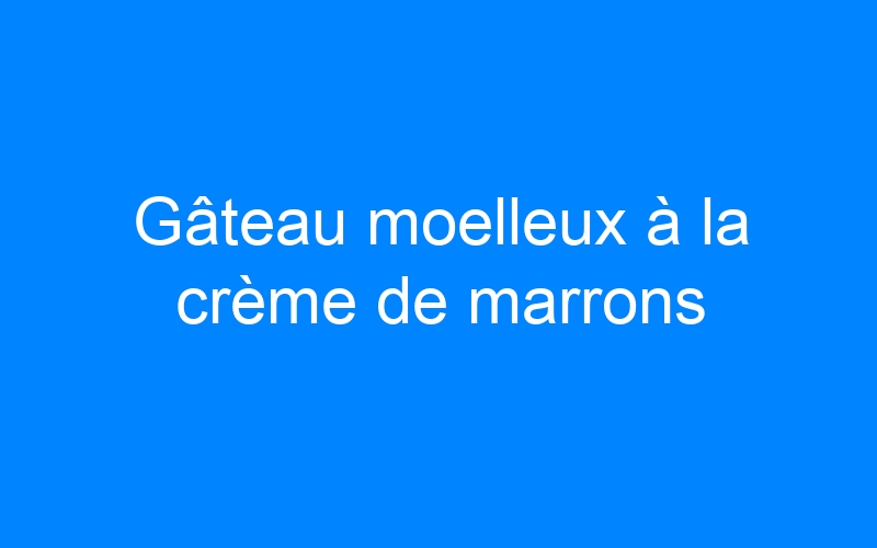 You are currently viewing Gâteau moelleux à la crème de marrons