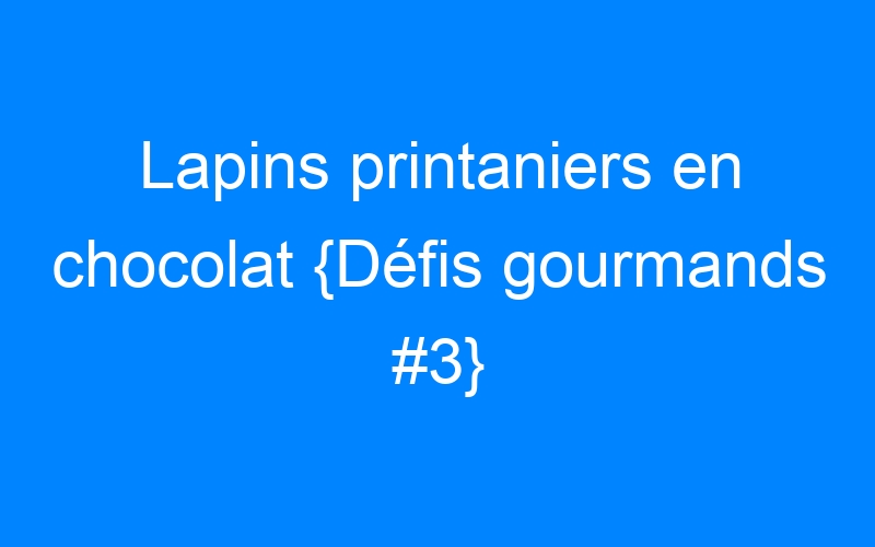 You are currently viewing Lapins printaniers en chocolat {Défis gourmands #3}