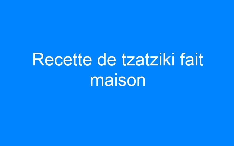 You are currently viewing Recette de tzatziki fait maison