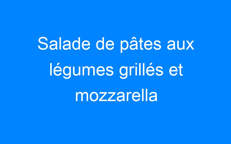 You are currently viewing Salade de pâtes aux légumes grillés et mozzarella
